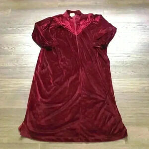 DELTA Burke | Intimates Lingerie burgundy/maroon velour long  night gown